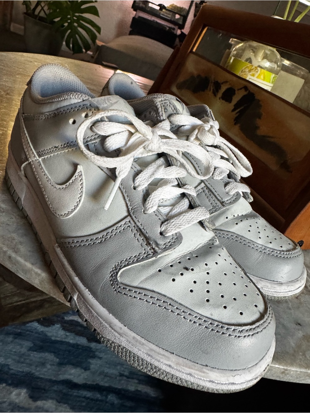Nike Kids White Low-Top Sneakers with Swoosh
